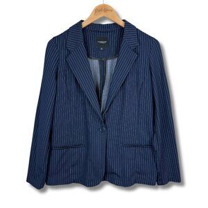 Liverpool Pinstripe Blazer Jacket, Navy / White M, Stretchy, Career, Lightweight